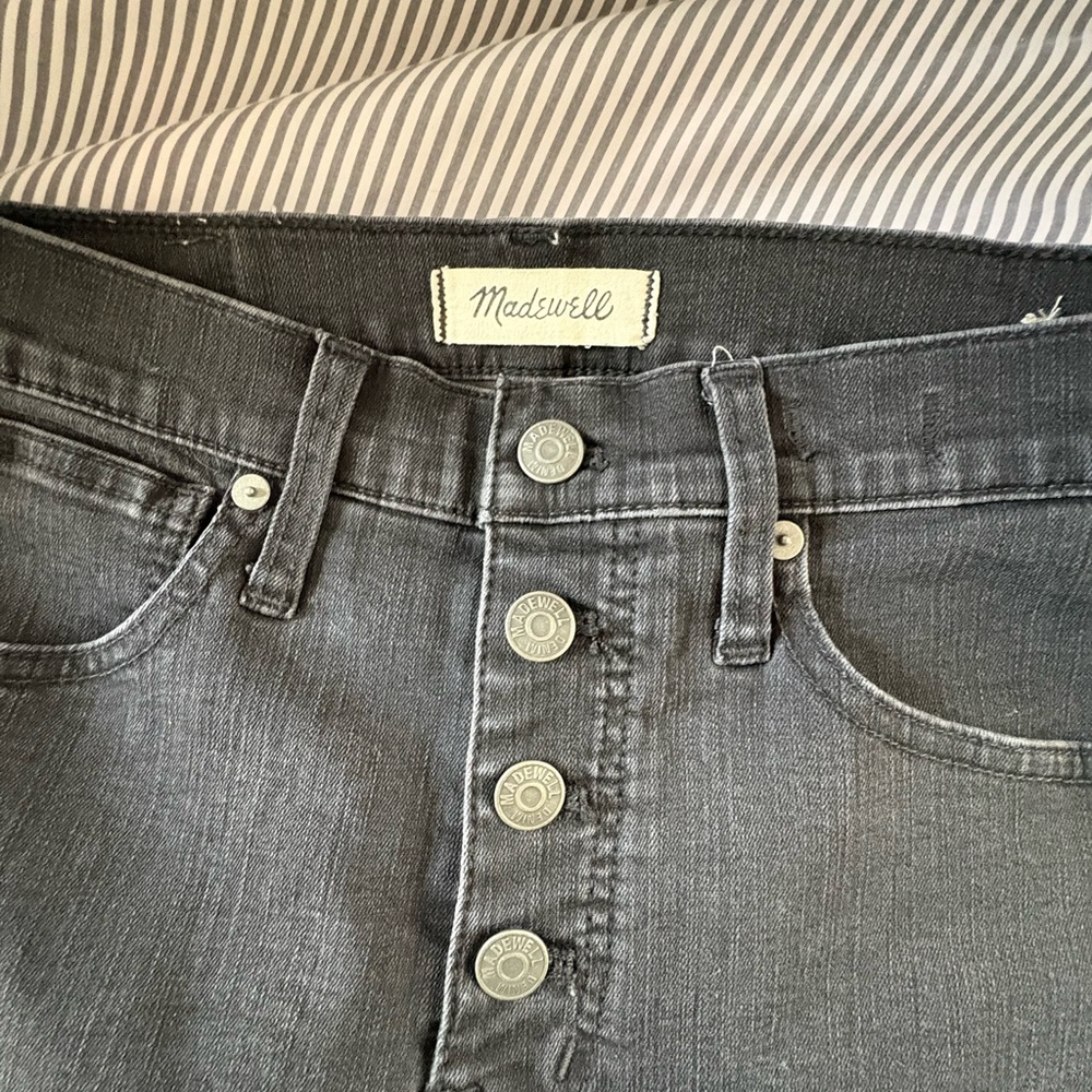 Madewell Charcoal Button-Fly Skinny Jeans